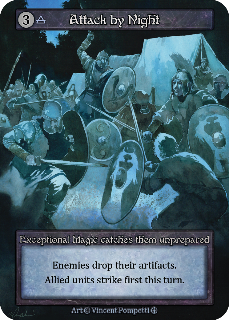 Attack by Night — ilustração de Vincent Pompetti