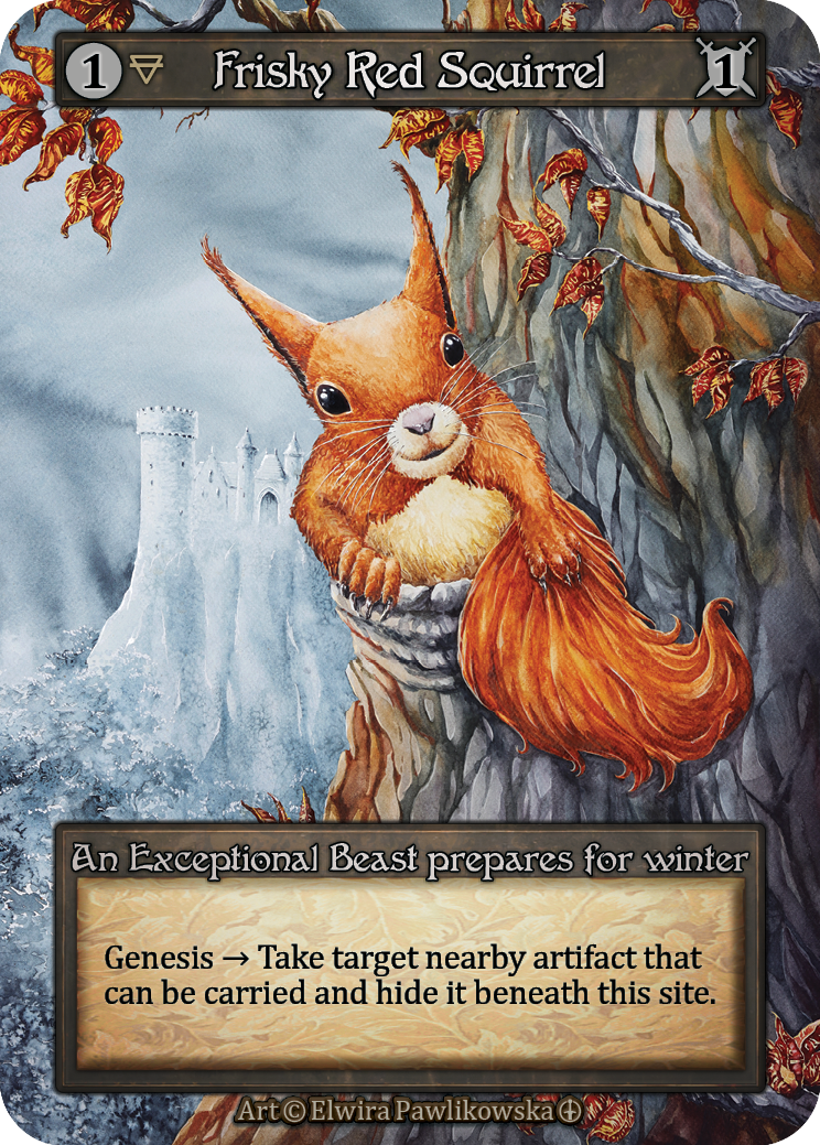 Frisky Red Squirrel — ilustração de Elwira Pawlikowska