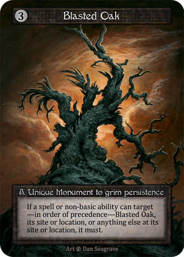 Blasted Oak — ilustração de Dan Seagrave