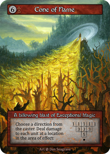 Cone of Flame — ilustração de Dan Seagrave