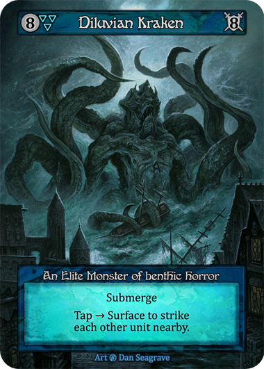 Diluvian Kraken — ilustração de Dan Seagrave
