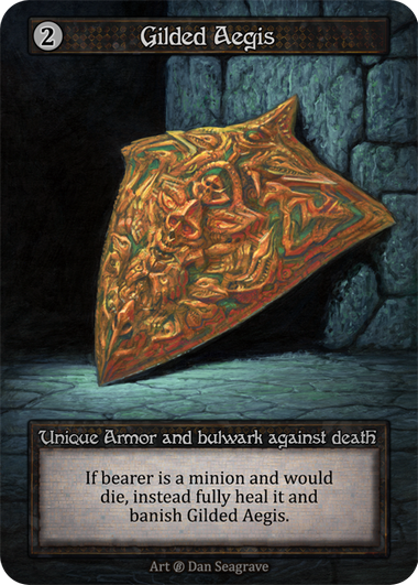 Gilded Aegis — ilustração de Dan Seagrave