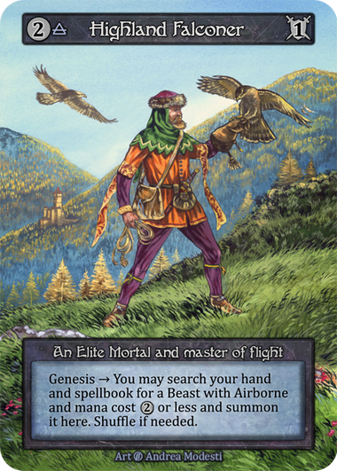Highland Falconer — ilustração de Andrea Modesti