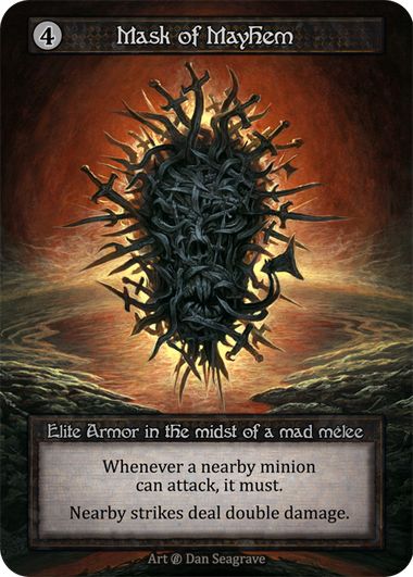 Mask of Mayhem — ilustração de Dan Seagrave
