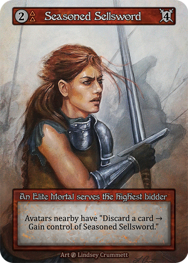 Seasoned Sellsword — ilustração de Lindsey Crummett