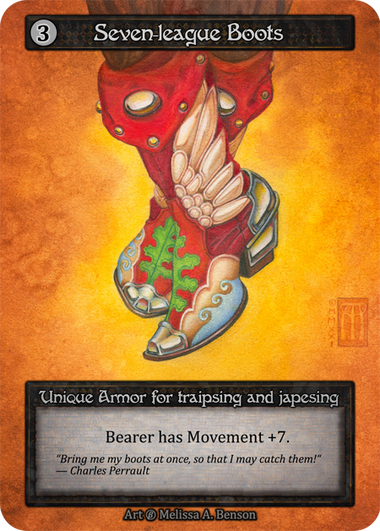 Seven-League Boots — ilustração de Melissa A. Benson