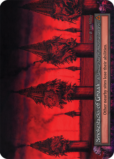 Smokestacks of Gnaak — ilustração de Ian Miller