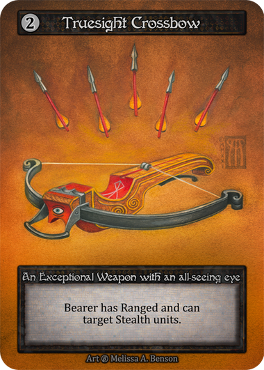 Truesight Crossbow — ilustração de Melissa A. Benson