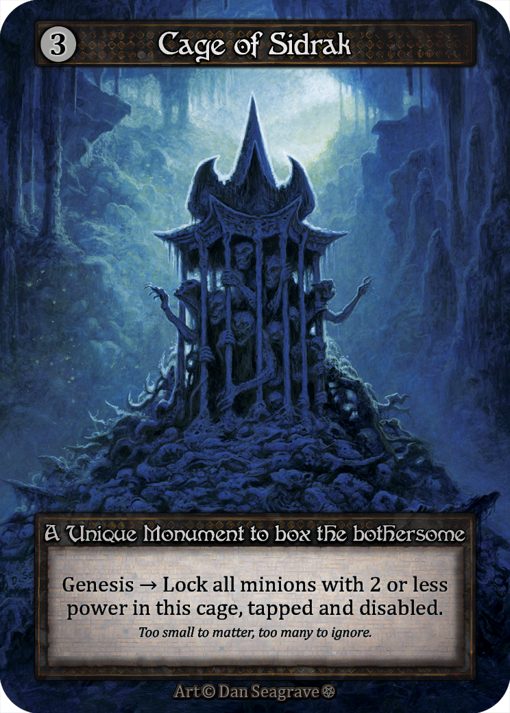 Cage of Sidrak — ilustração de Dan Seagrave