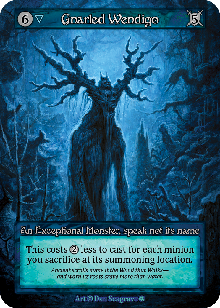 Gnarled Wendigo — ilustração de Dan Seagrave
