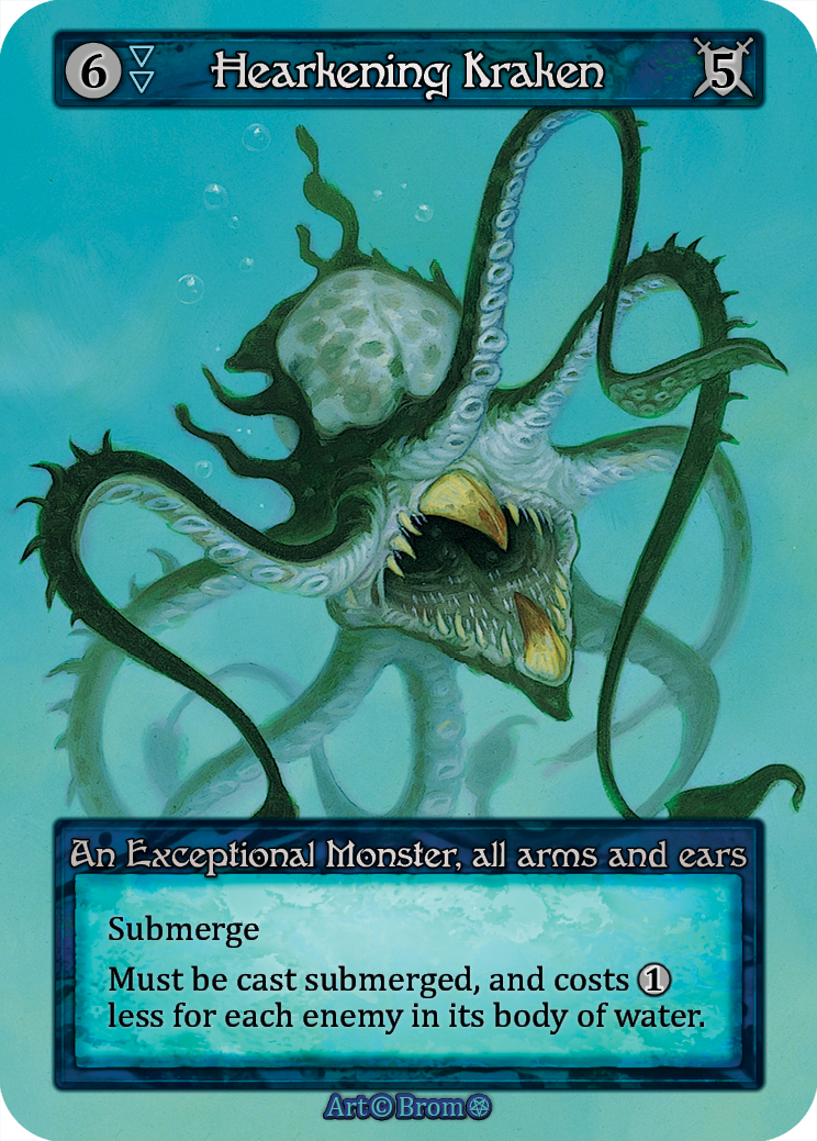 Hearkening Kraken — ilustração de Brom