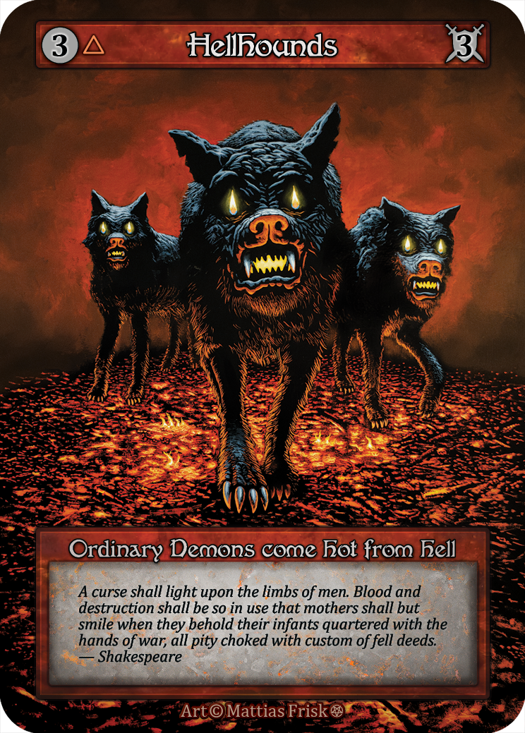 Hellhounds — ilustração de Mattias Frisk