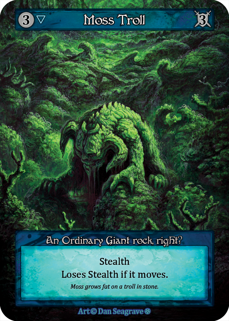 Moss Troll — ilustração de Dan Seagrave