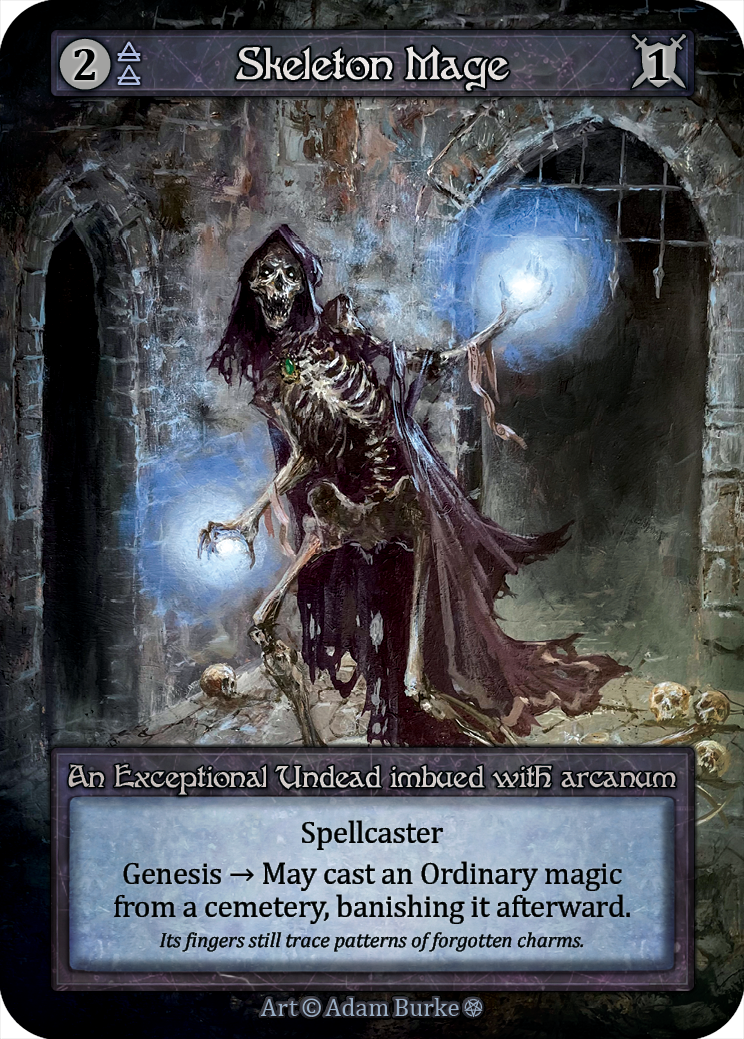 Skeleton Mage — ilustração de Adam Burke