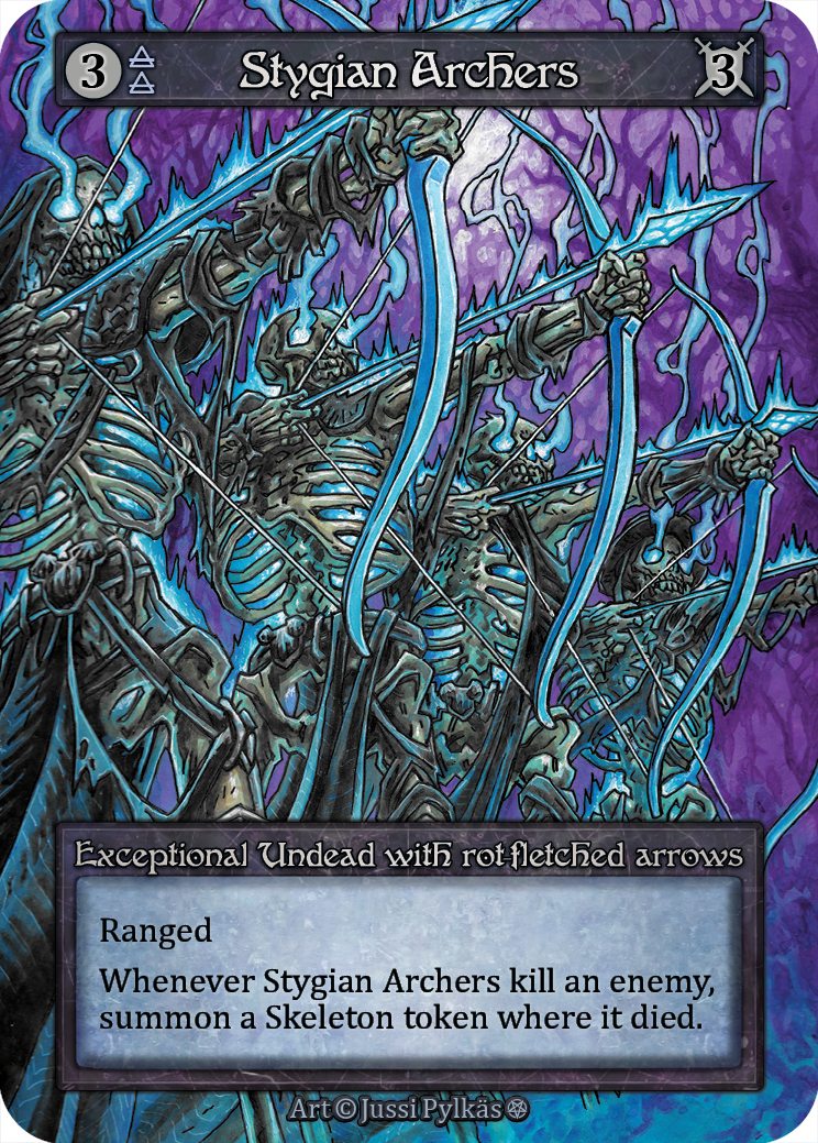 Stygian Archers — ilustração de Jussi Pylkäs