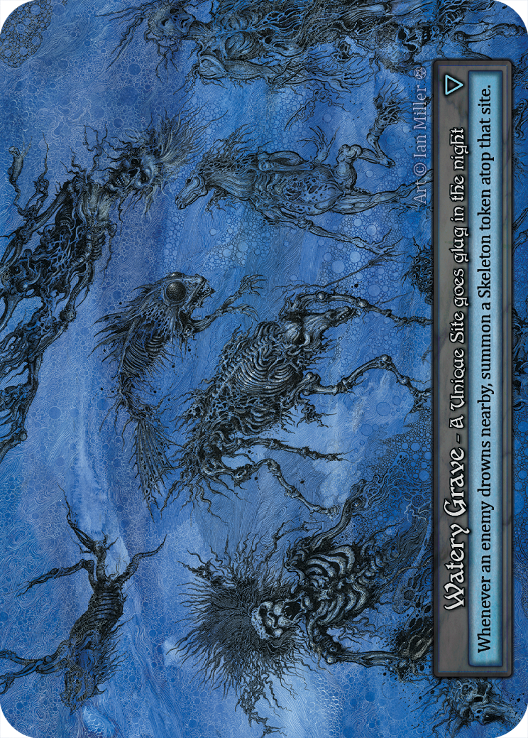 Watery Grave — ilustração de Ian Miller